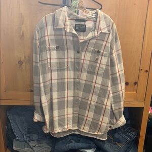 Men's Plaid Jacket - Gray and Red